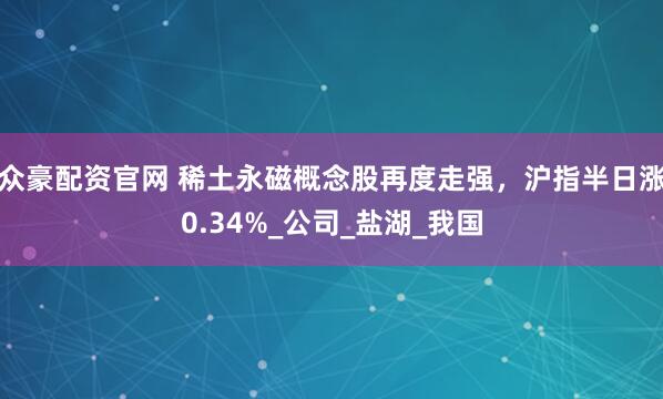 众豪配资官网 稀土永磁概念股再度走强，沪指半日涨0.34%_公司_盐湖_我国