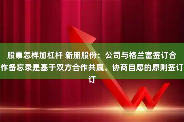 股票怎样加杠杆 新朋股份：公司与格兰富签订合作备忘录是基于双方合作共赢、协商自愿的原则签订